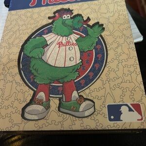 Philadelphia Phillies Mascot Wooden Jigsaw Puzzle - Green/Red